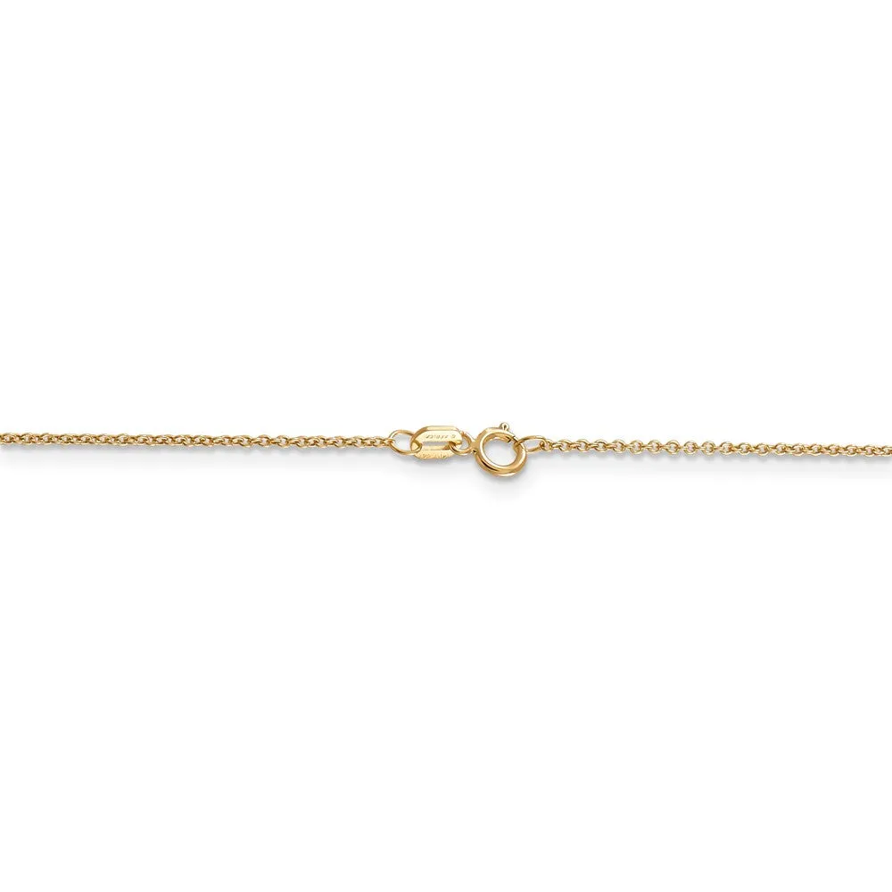 14k Yellow Gold 3D Pair of Snow Skis Necklace