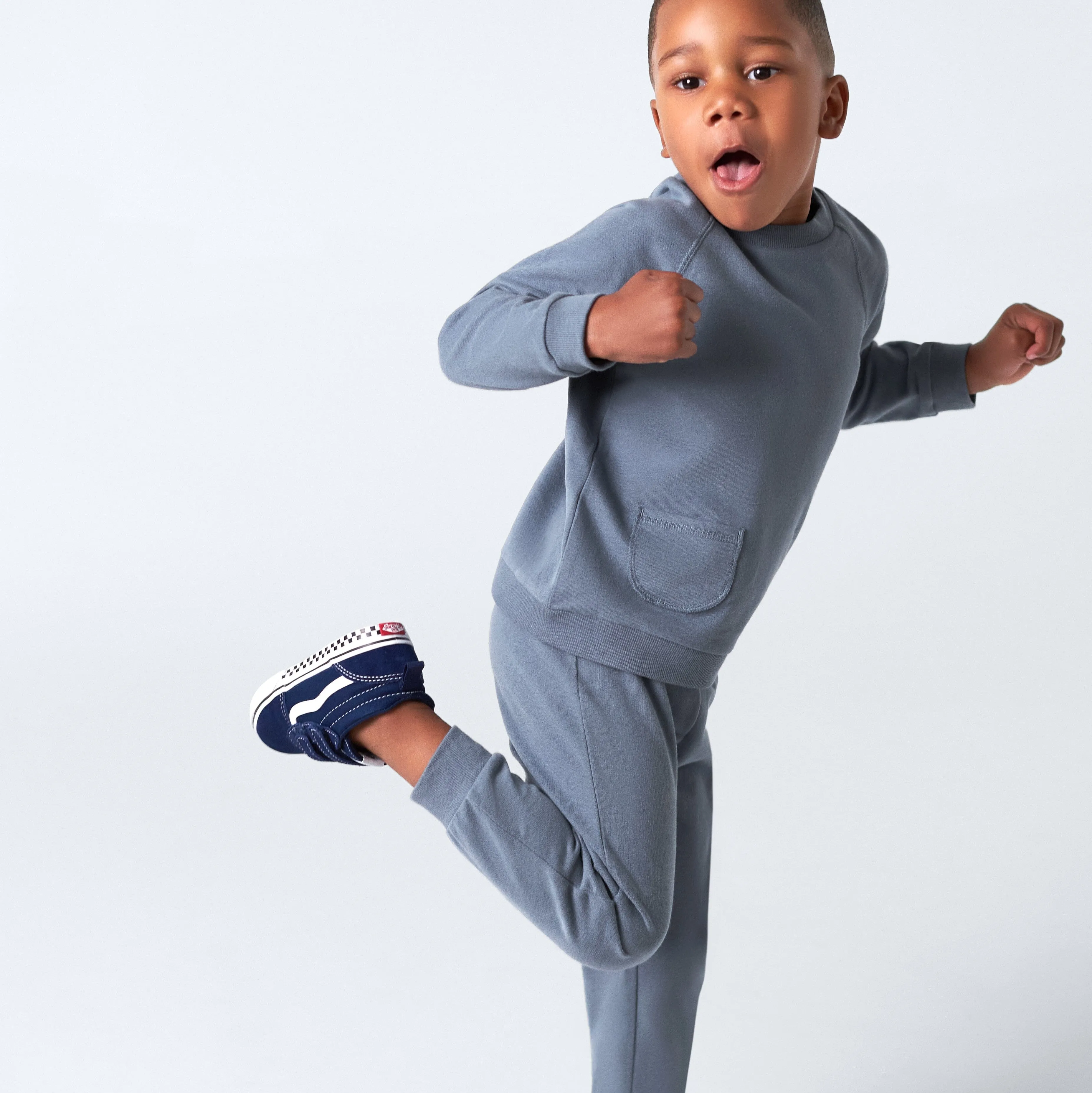 2-Piece Infant & Toddler Boys Dusty Blue French Terry Pullover & Jogger Set