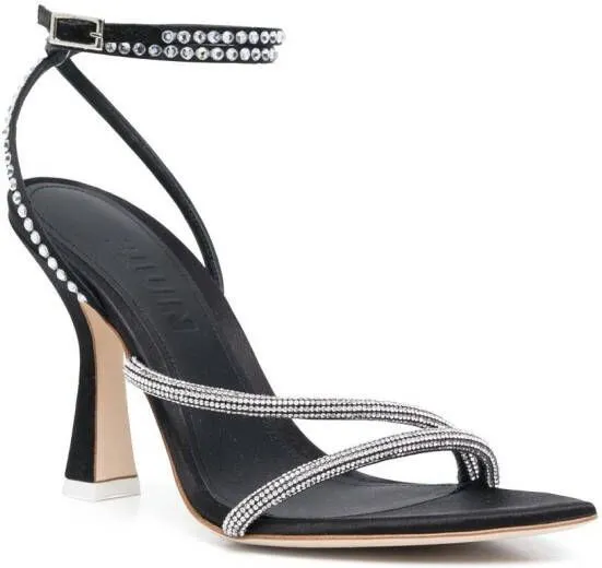 3juin 100mm crystal-embellished strap sandals Black