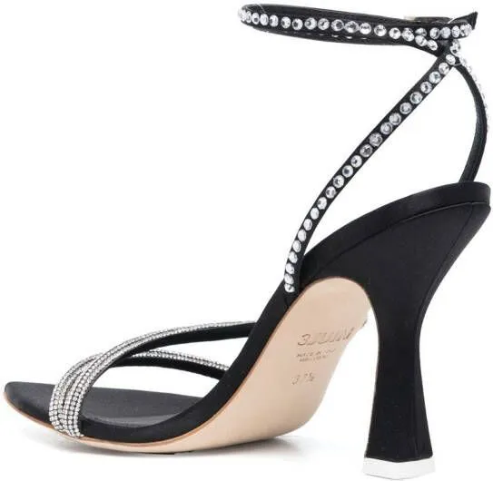 3juin 100mm crystal-embellished strap sandals Black