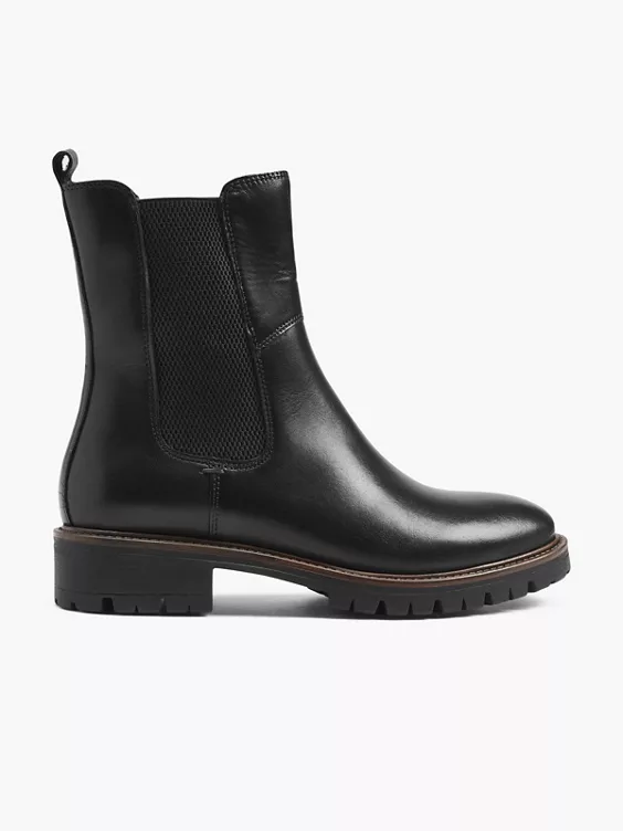 5th Avenue  Black Leather Chelsea Boot