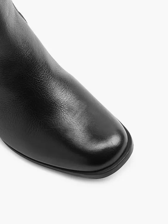 5th Avenue  Black Leather Heeled Chelsea Boot