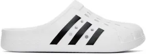 Adidas Originals White & Black Adilette Clog Sandals