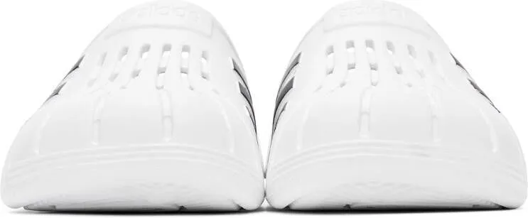 Adidas Originals White & Black Adilette Clog Sandals