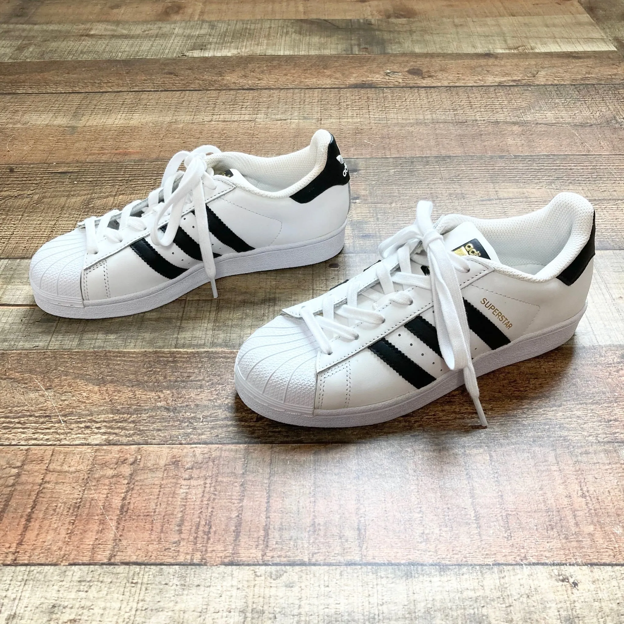 Adidas White and Black Superstar Sneakers- Size 6.5 (see notes)