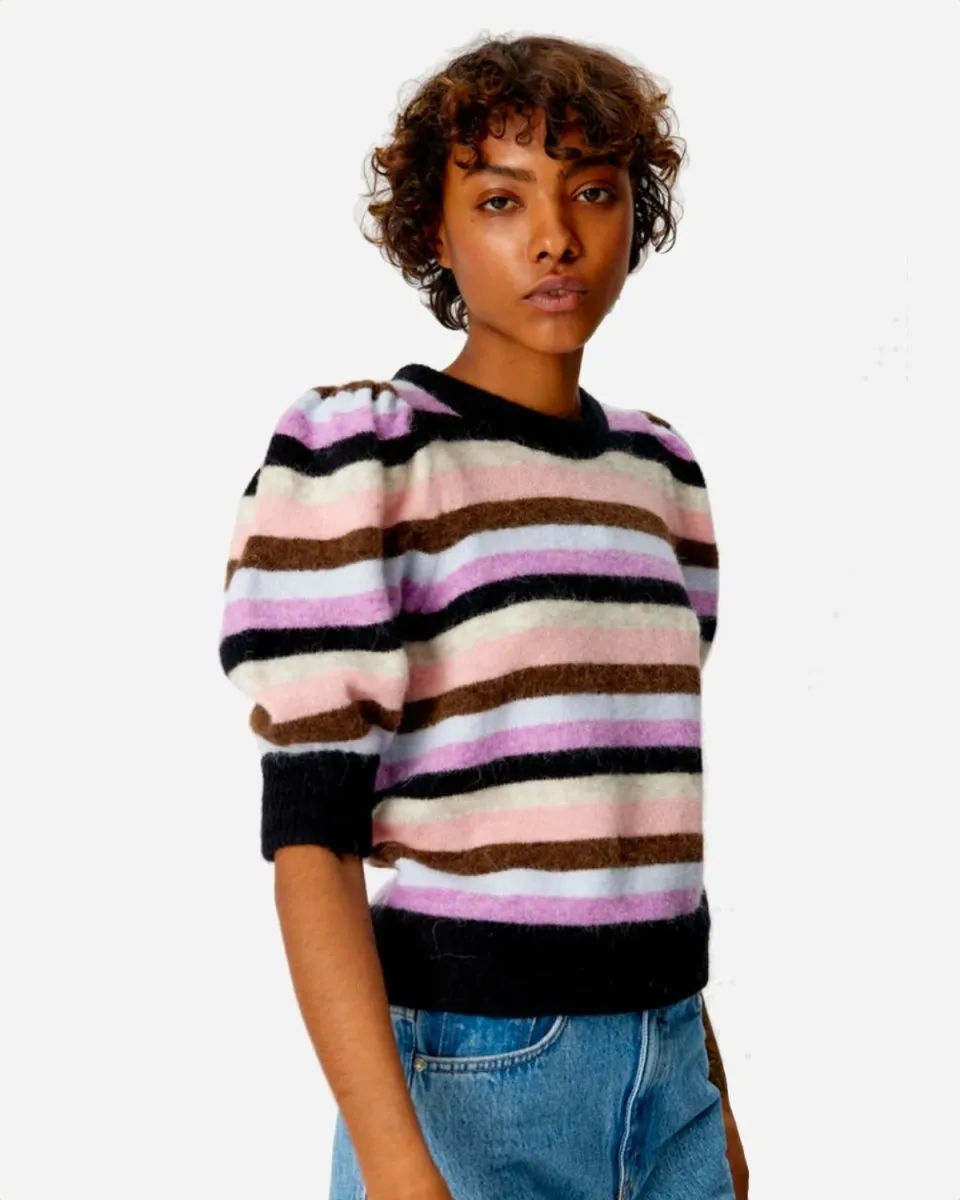 Alpha SS Multi Striped Pullover - Xenon Multi