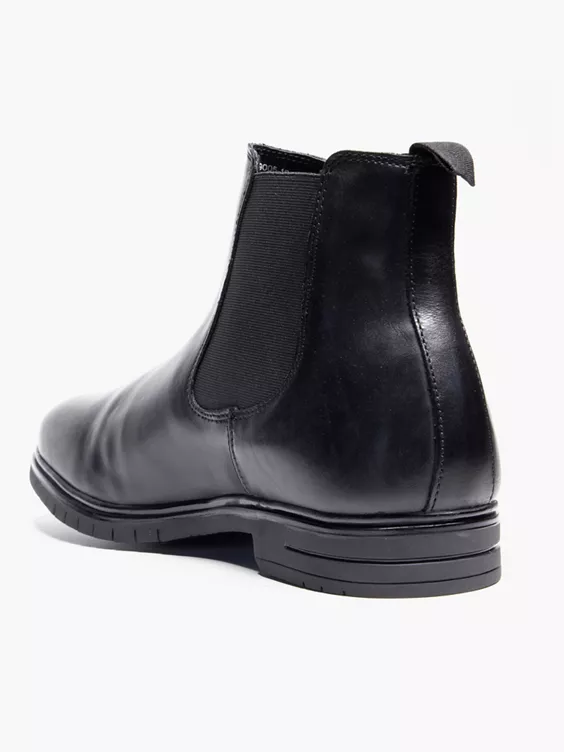 AM SHOE  Mens Black Leather Chelsea Boot