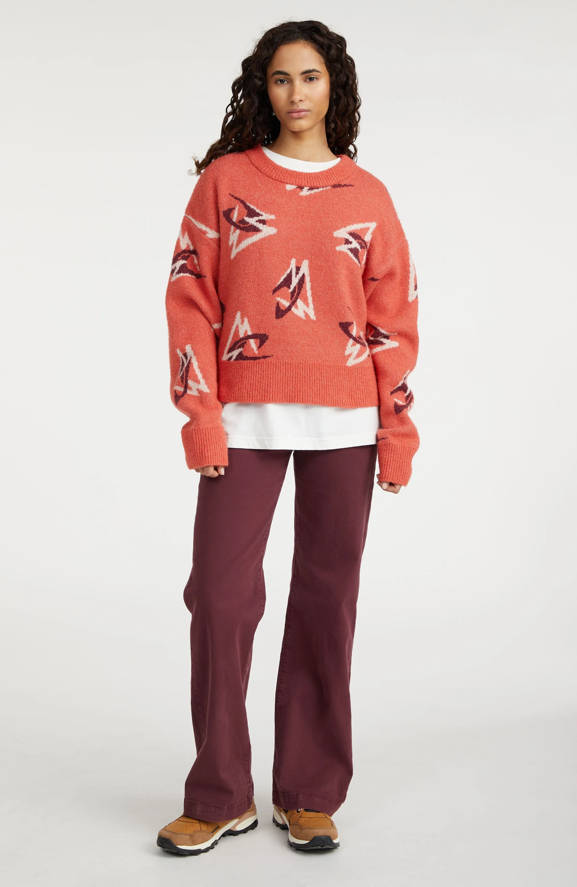 Anchorage Knit Pullover | Red Knit Mountains