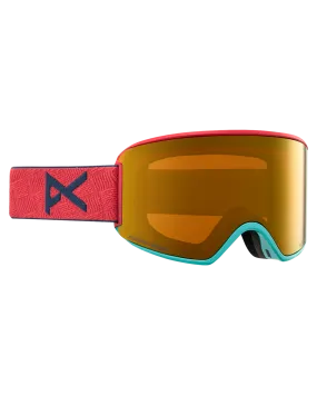 Anon WM3 Low Bridge Fit Snow Goggles + Bonus Lens + MFI - Coral / Perceive Sunny Bronze