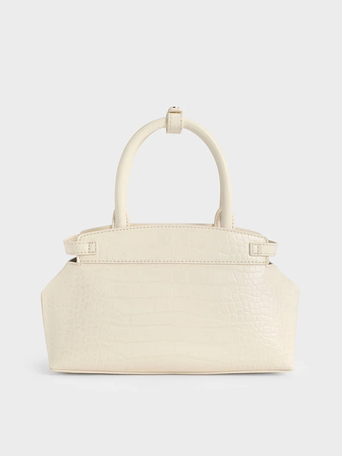 Aurelia Croc-Effect Metallic-Accent Elongated Tote - Cream