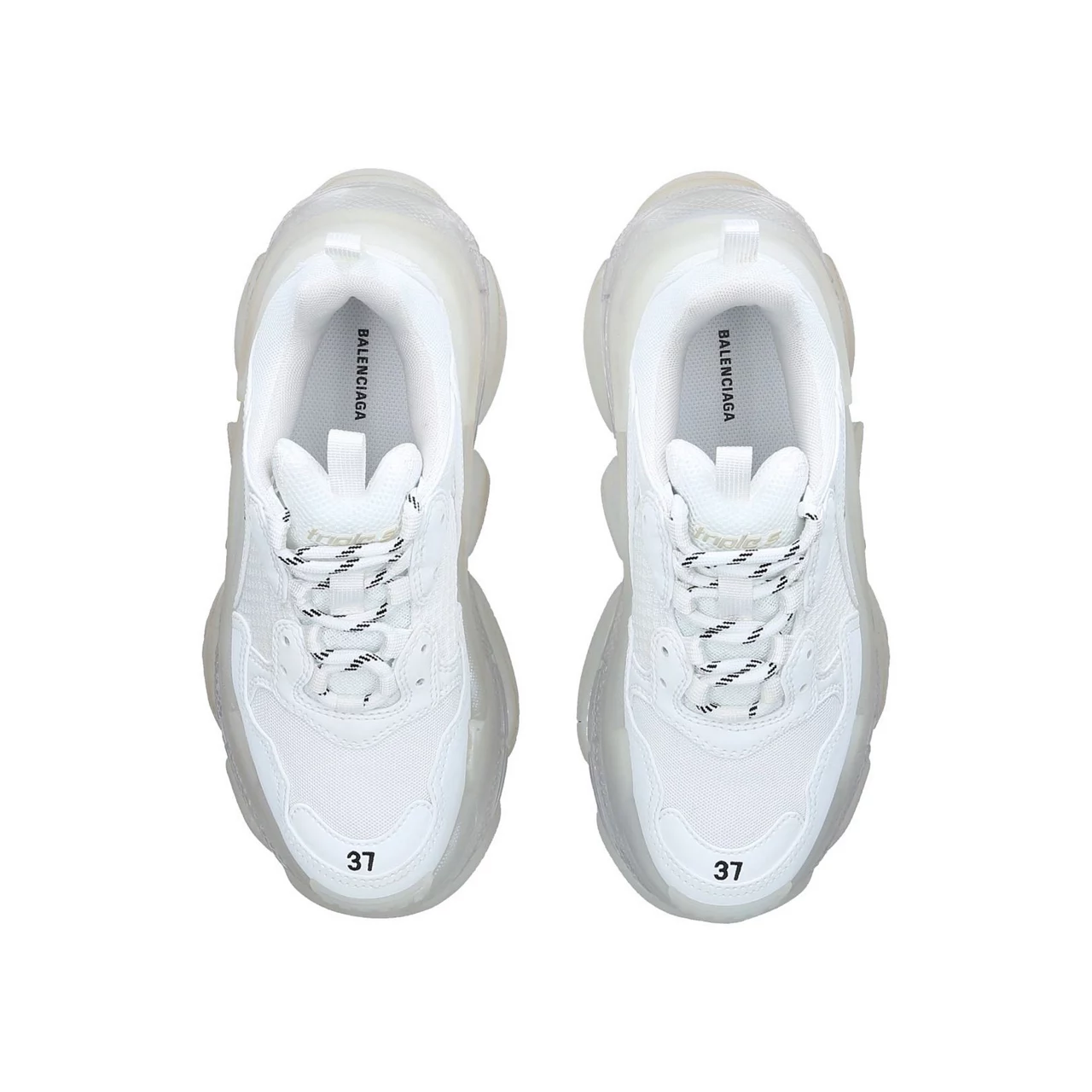 BALENCIAGA Triple S Clear Sole Trainers - White