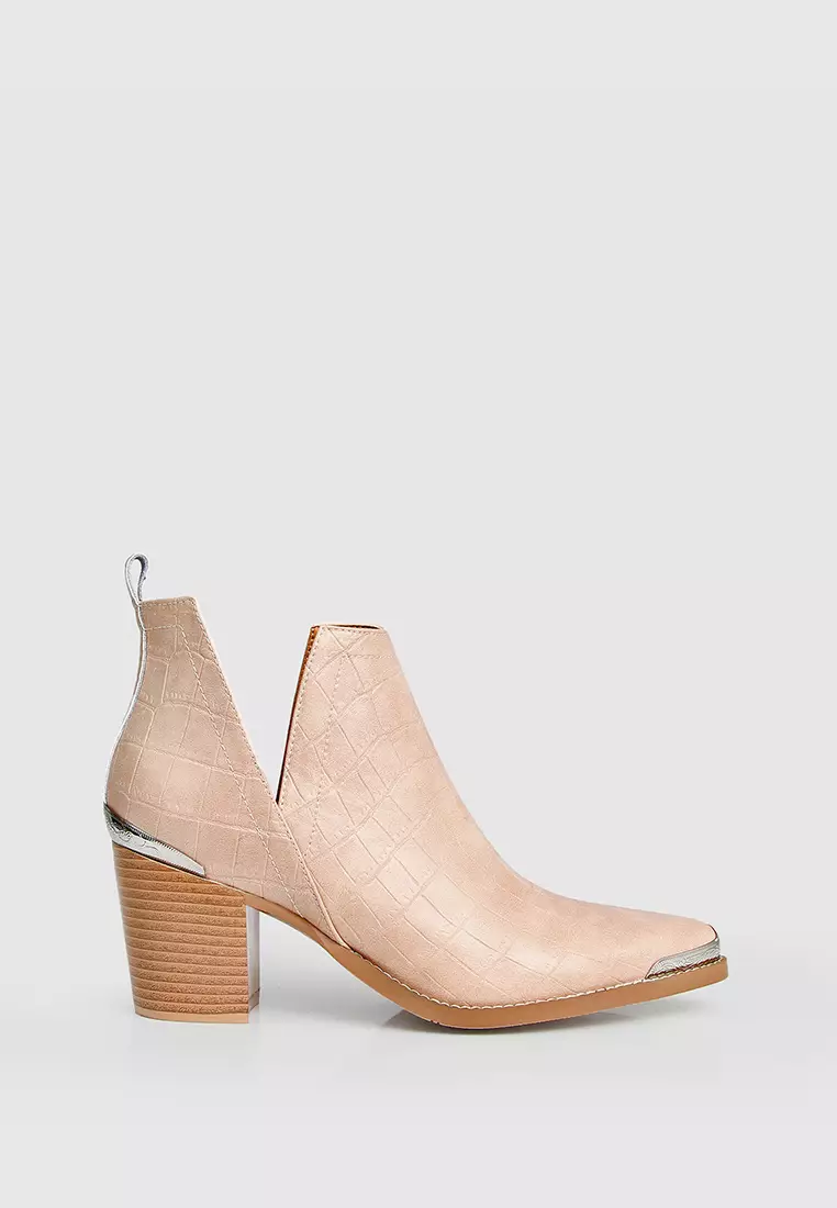 Belle & Bloom Austin Croc Embossed Ankle Boot