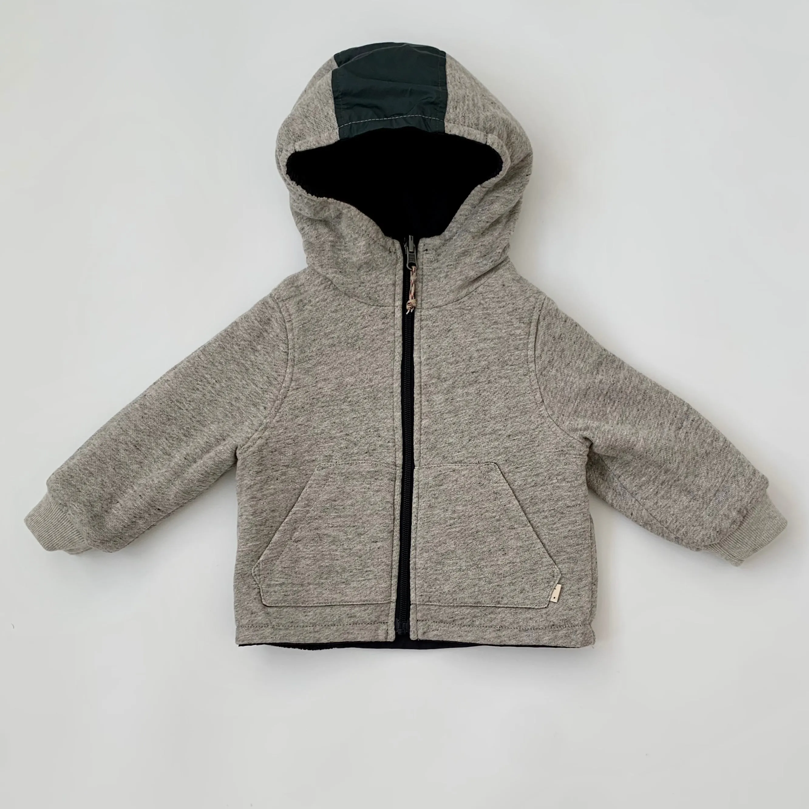 Bellerose Navy And Grey Reversible Waterproof Jacket: 2 Years