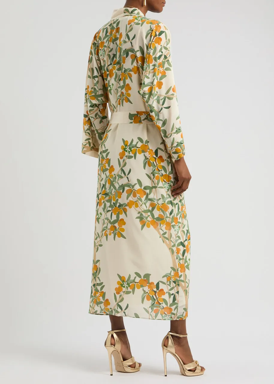 BERNADETTE Peignoir printed silk wrap dress -                         -                     -                