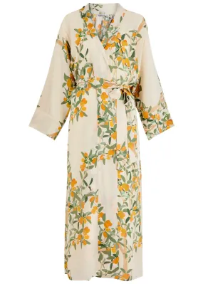 BERNADETTE Peignoir printed silk wrap dress -                         -                     -                