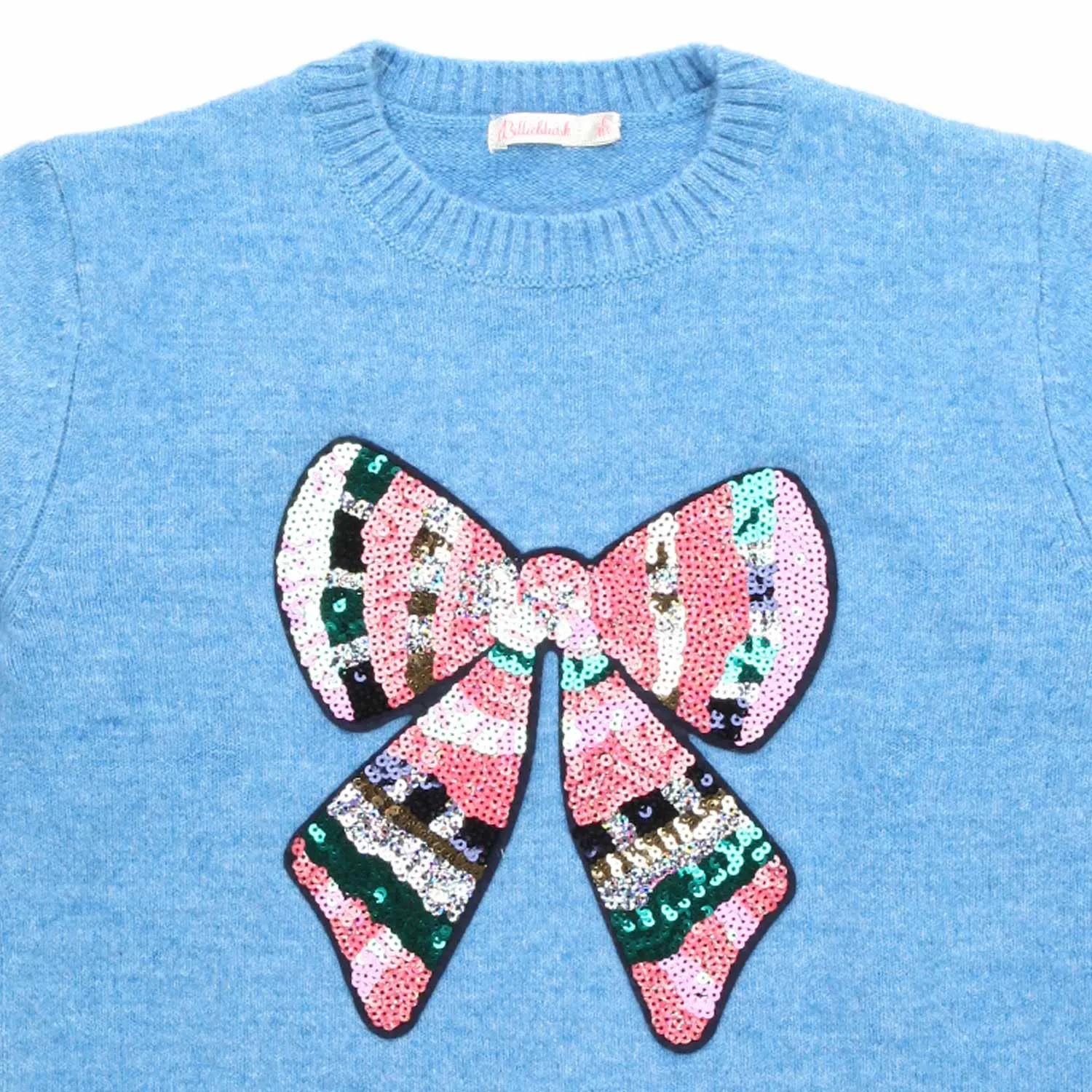 Billieblush Light Blue Pullover With Sequins For Girls