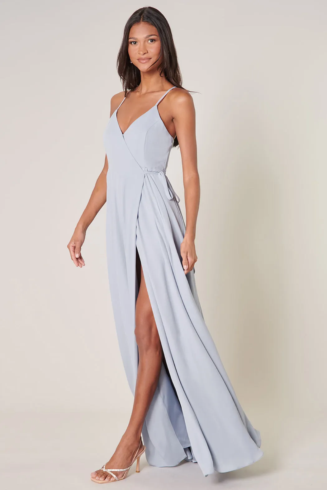 Cadence Criss Cross Wrap Dress | Baby Blue