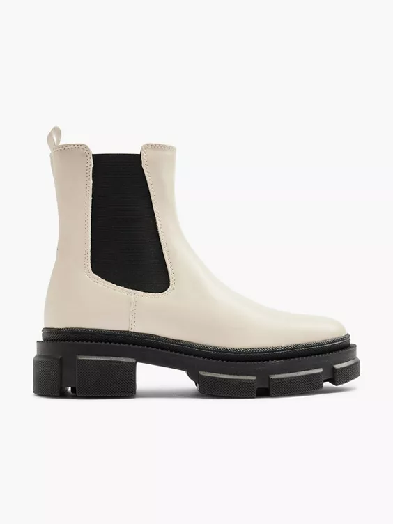 Catwalk  Beige and Black Chunky Chelsea Boot