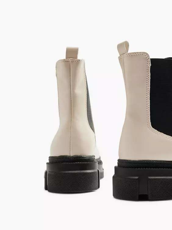 Catwalk  Beige and Black Chunky Chelsea Boot