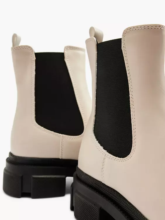 Catwalk  Beige and Black Chunky Chelsea Boot