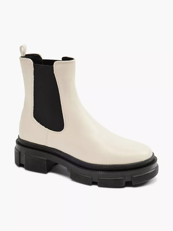 Catwalk  Beige and Black Chunky Chelsea Boot