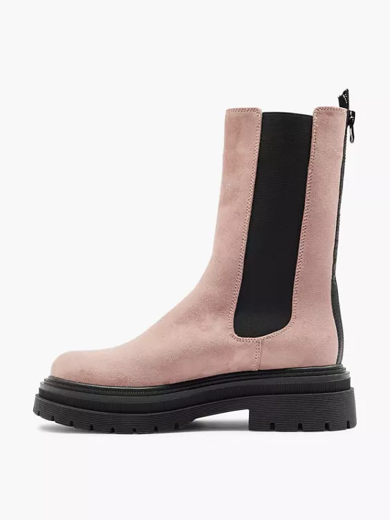 Catwalk  Pink Chelsea Boot with Black Panelling