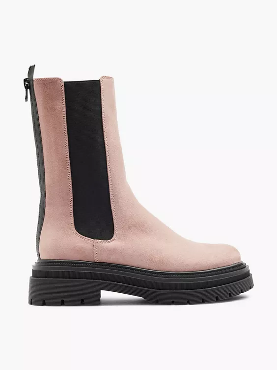 Catwalk  Pink Chelsea Boot with Black Panelling