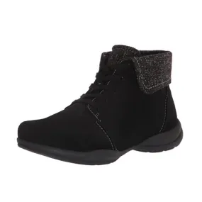 Clarks Women's Roseville Lace Ankle Boot Black Suede