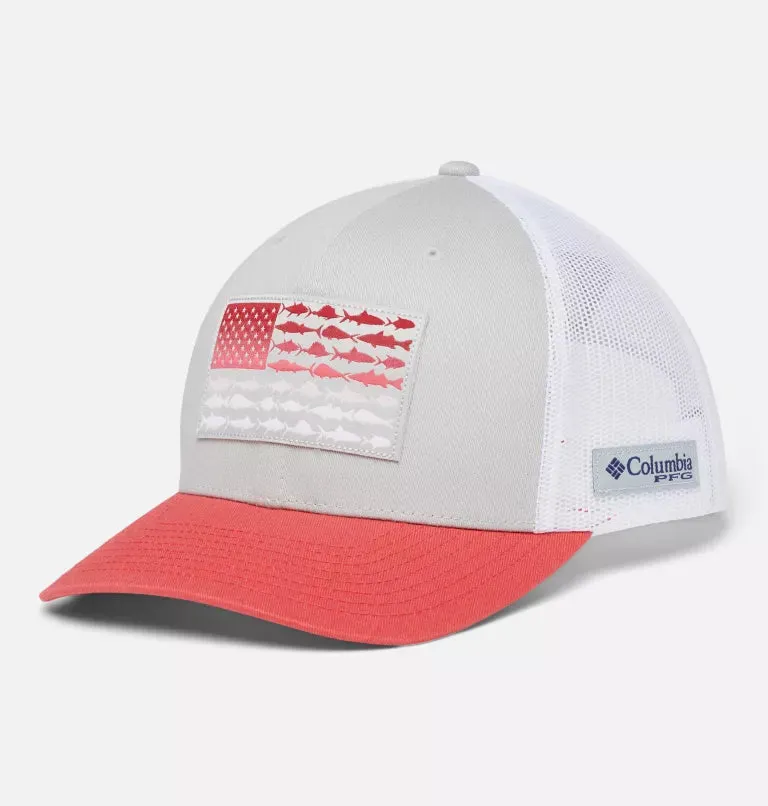 Columbia PFG Mesh Snap Back Fish Flag Ball Cap