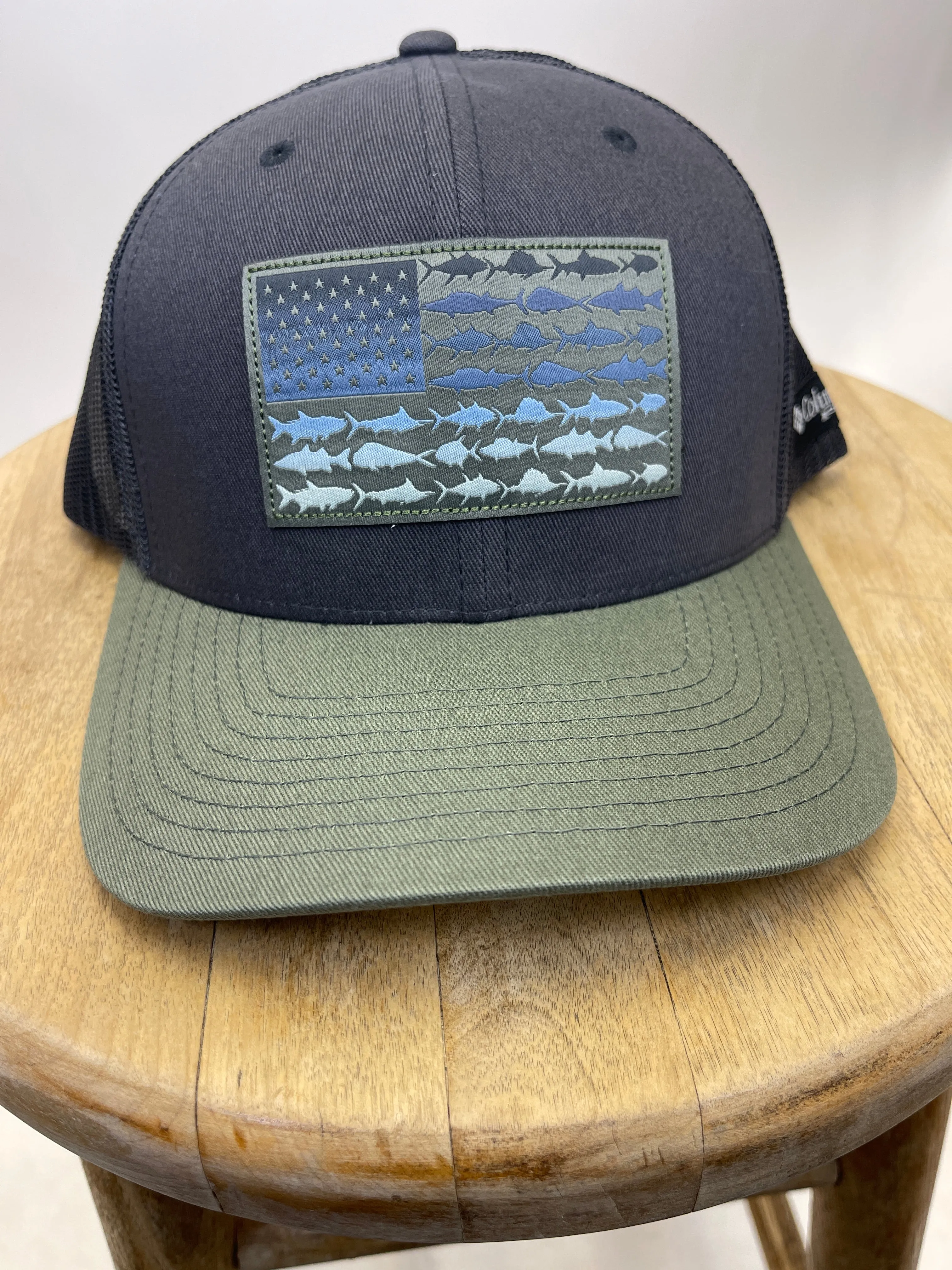 Columbia PFG Mesh Snap Back Fish Flag Ball Cap