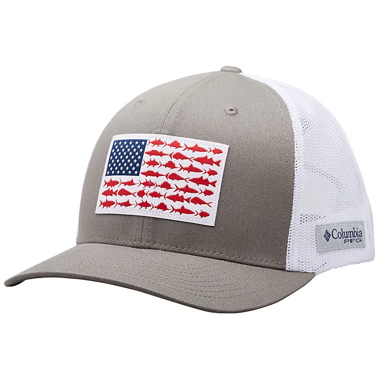 Columbia PFG Mesh Snap Back Fish Flag Ball Cap