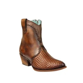 Corral Women's C3198 Ankle Boot Golden Woven