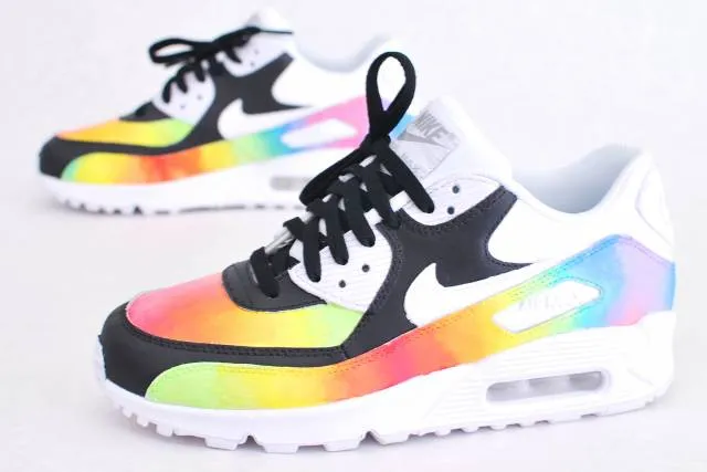 Custom hand-painted nike air max 90  'color blast'