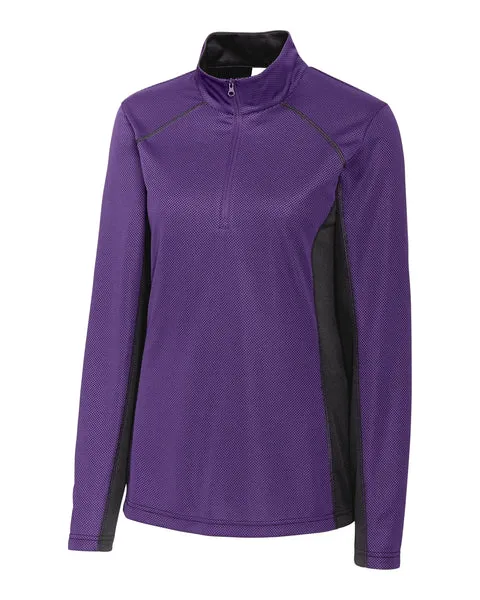 Cutter & Buck - Clique Women's Ice Pique Colorblock Half Zip Pullover