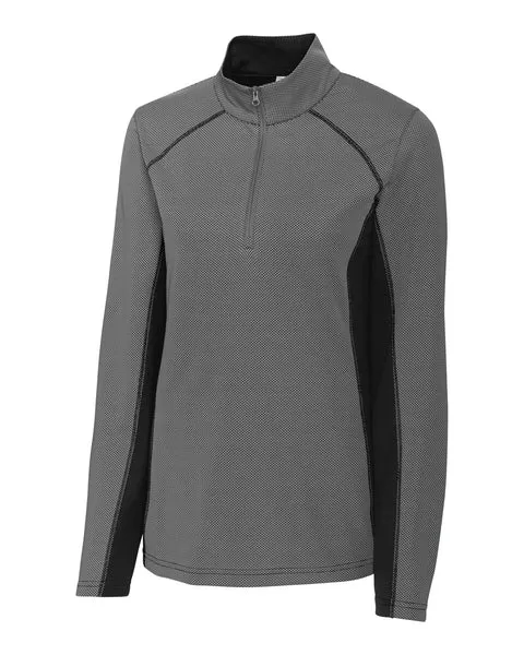 Cutter & Buck - Clique Women's Ice Pique Colorblock Half Zip Pullover