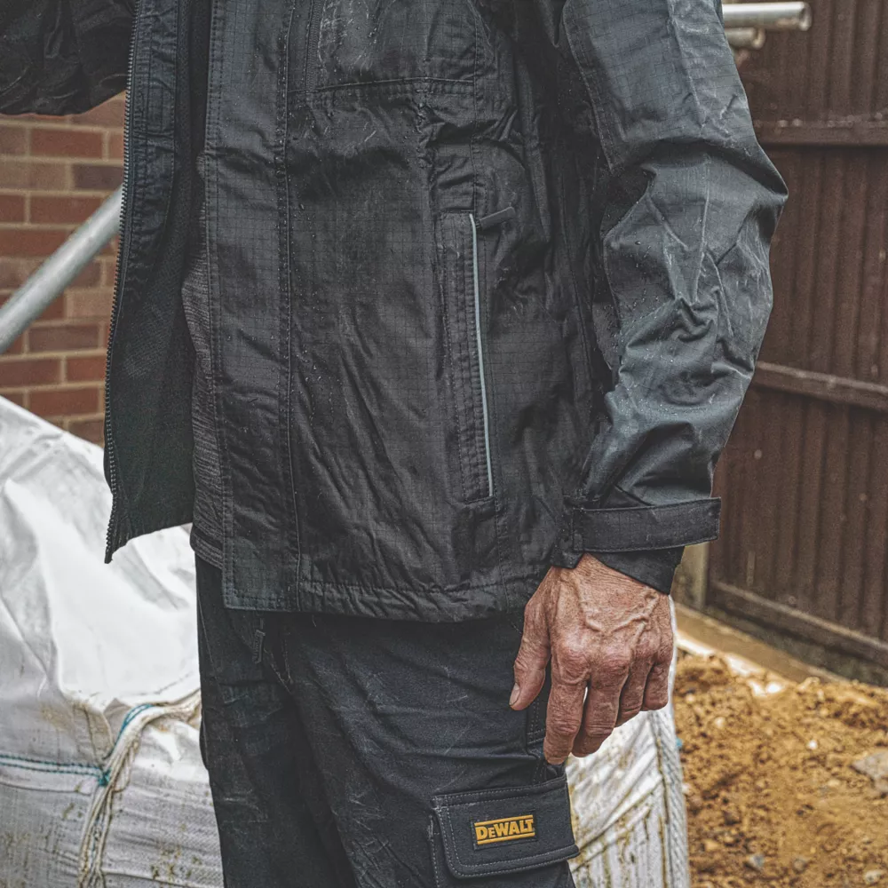 DeWalt Storm  Waterproof Jacket Black / Grey Medium 39-41" Chest - Screwfix