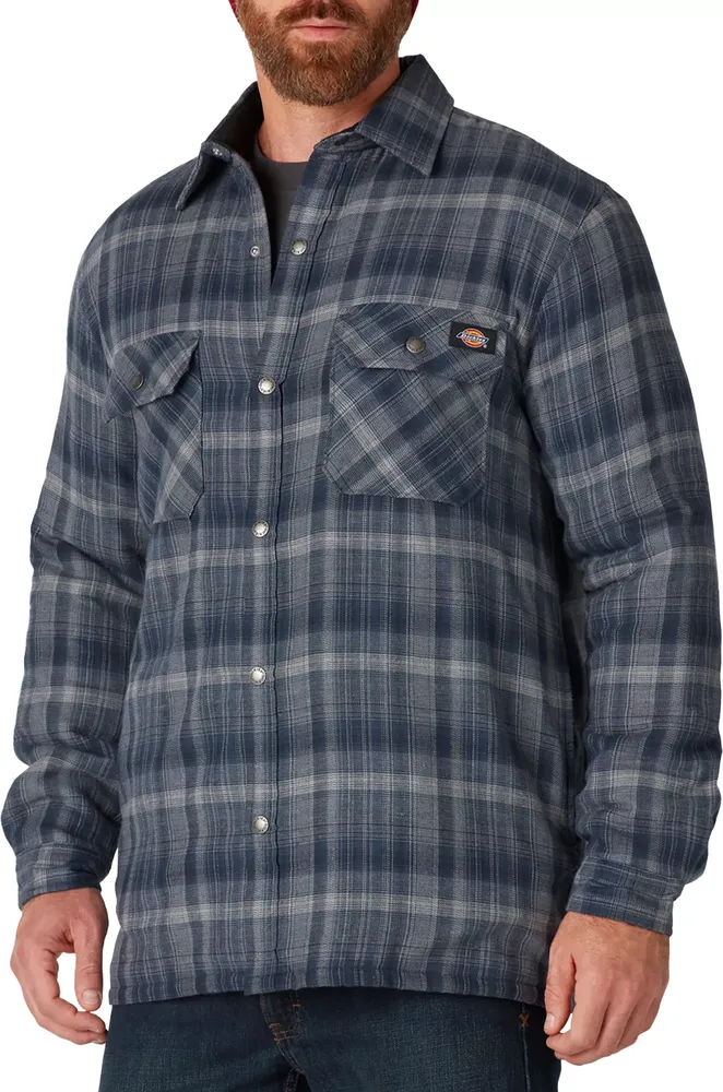 Dickies Men's Sherpa Lined Flannel Shirt Jacket