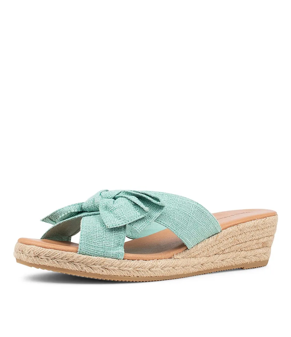 DJANGO & JULIETTE Serena Lrg Aquamarine Fabric Sandals