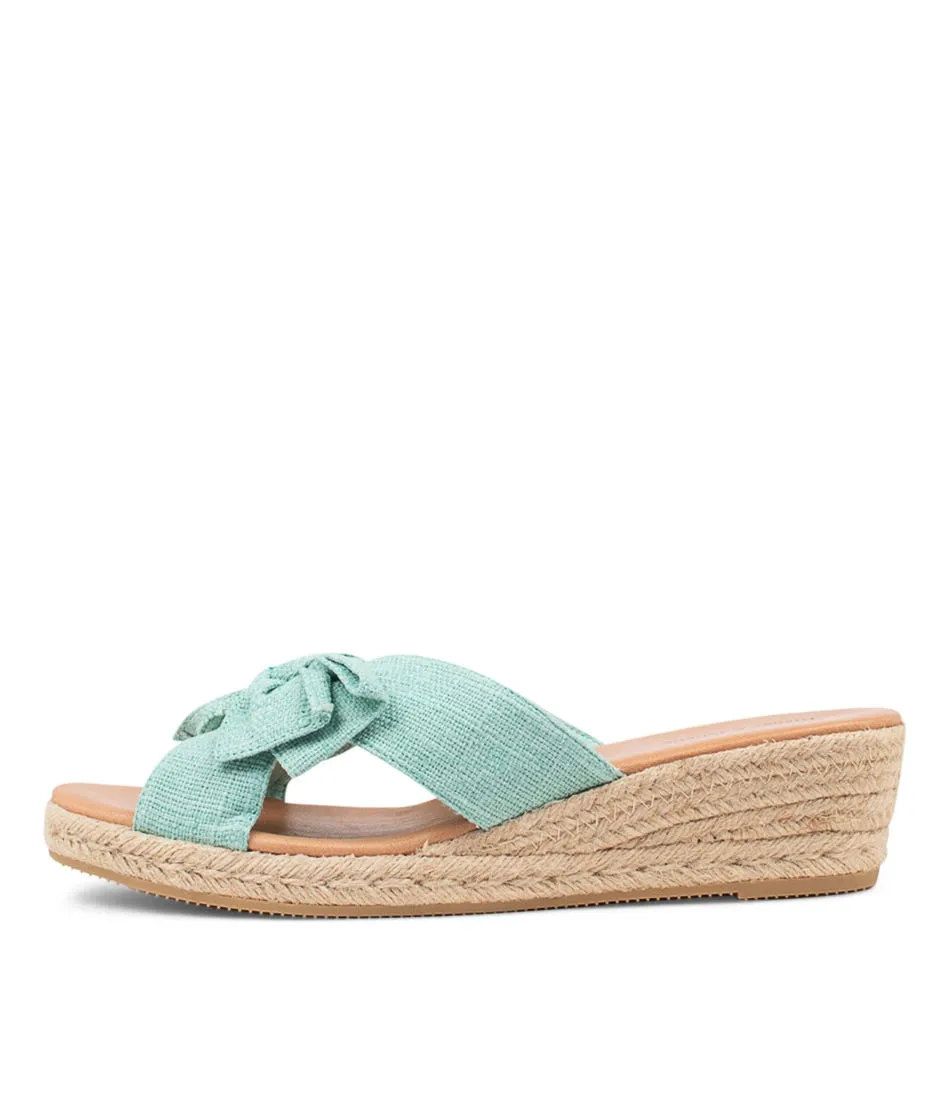 DJANGO & JULIETTE Serena Lrg Aquamarine Fabric Sandals