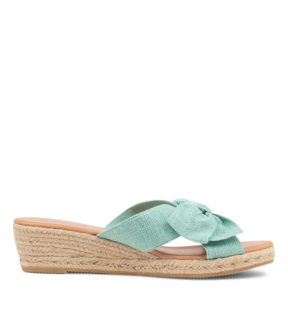 DJANGO & JULIETTE Serena Lrg Aquamarine Fabric Sandals