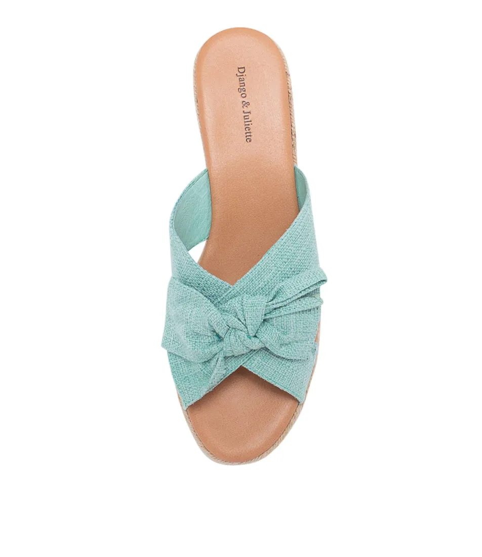 DJANGO & JULIETTE Serena Lrg Aquamarine Fabric Sandals