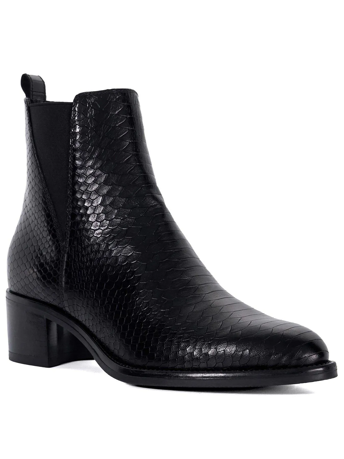 Dune London Pouring Textured Ankle Boot - Black