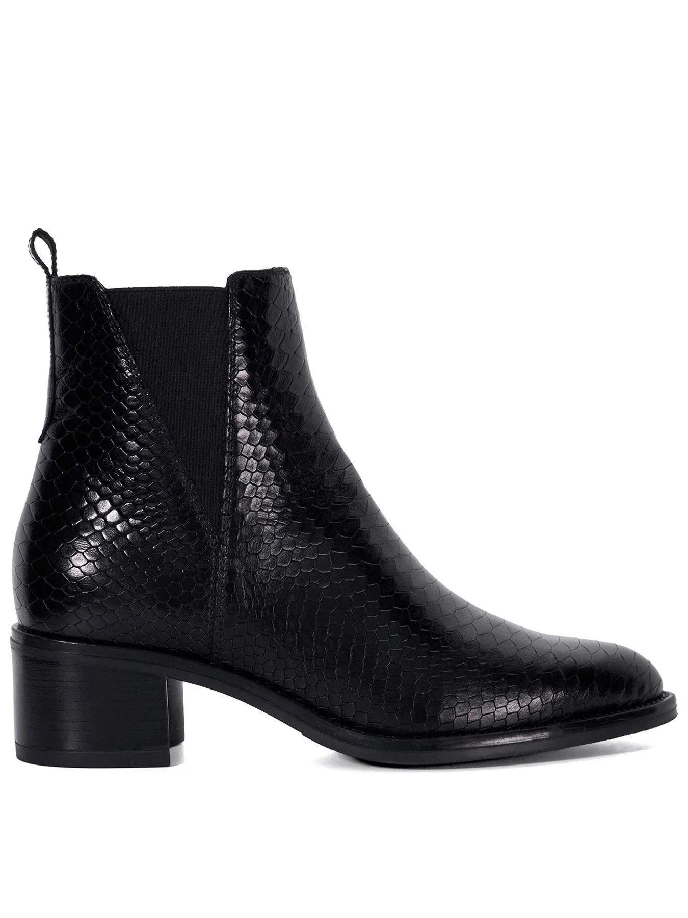 Dune London Pouring Textured Ankle Boot - Black