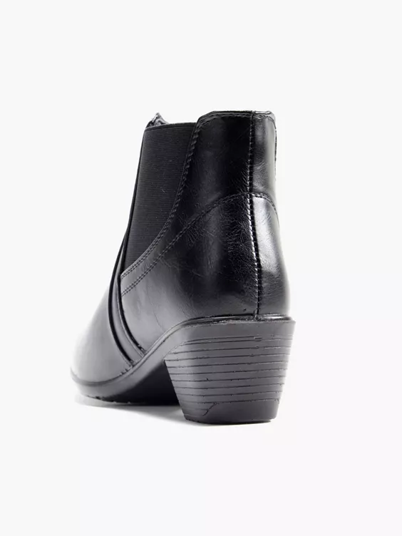 Easy Street  Black Wide Fit Comfort Heeled Chelsea Boot