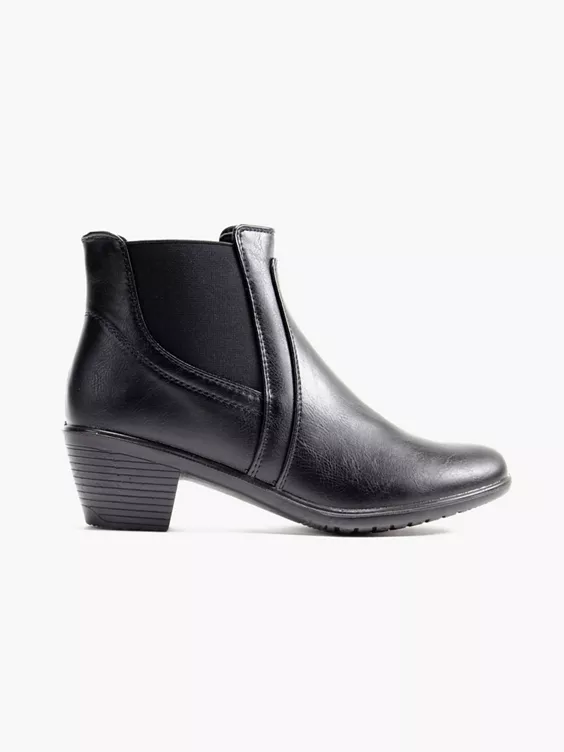 Easy Street  Black Wide Fit Comfort Heeled Chelsea Boot