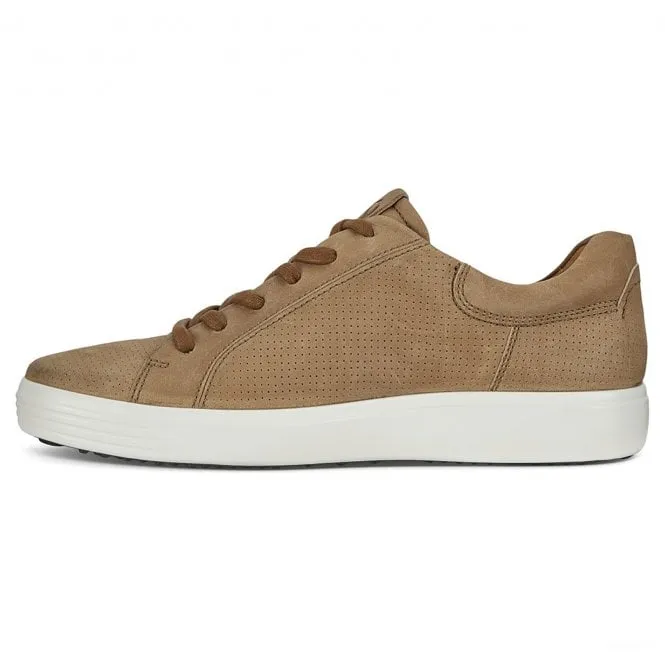 Ecco  Mens Soft 7 M Camel Lace Up Trainers 470264-02034