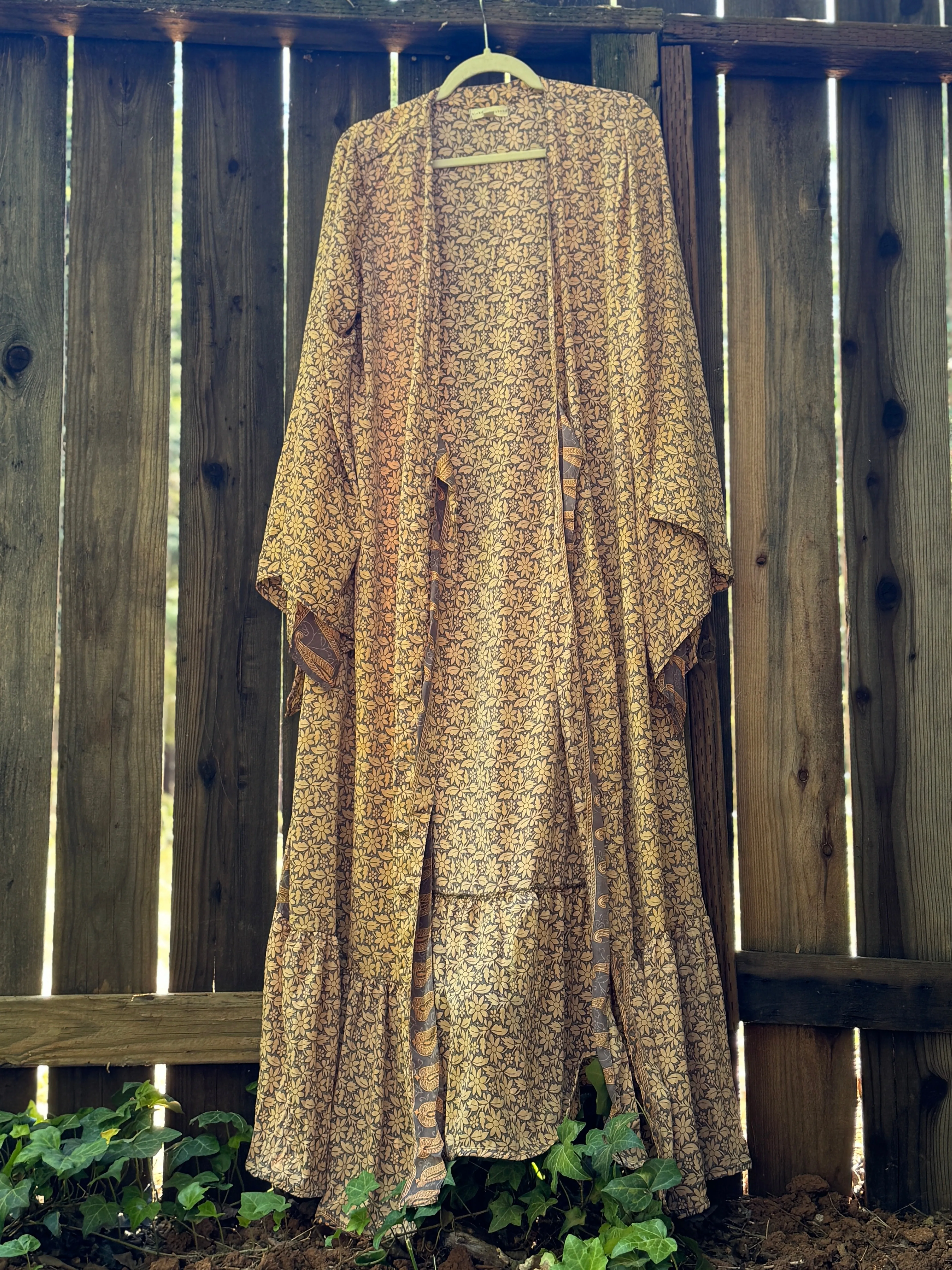 Femme Kimono Wrap Dress- Mellow Yellow - L