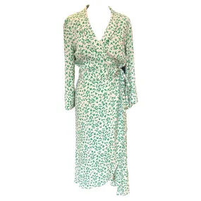 Ganni Green Floral Wrap Dress - 12