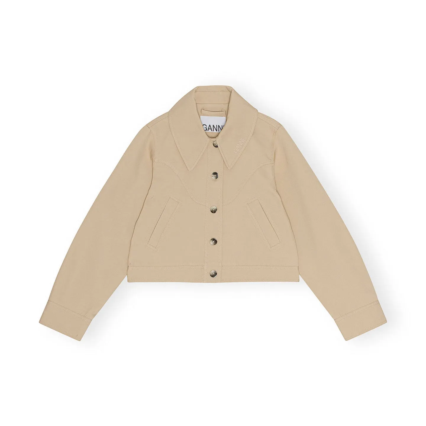 Ganni Heavy Twill Short Jacket 'Khaki'