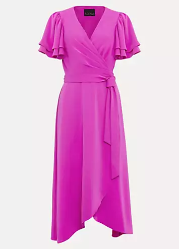 Gian Magenta Wrap Midi Dress by Phase Eight | Look Again